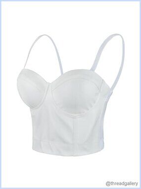 Faux Leather Bustier Crop Top Push Up Corset Party Club Top